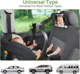 Resim Bebek Araba Aynası, 360° Döndürülebilir, Kırılmaz, Geniş Görüş Açılı 