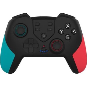 Resim Mufunye Çift Motorlu Titreşim Fonksiyonlu Kablosuz Bt Gamepad Jiroskop Fonksiyonu Switch/switch Lite Host Mavi Ve Kırmızı İle Uyumlu 