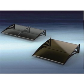 Resim Kapı Üstü Sundurma 100x120 Cm Ant. Gri Ayak 3mm Solid Gri Levha 