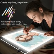 Resim USB ile Çalışan A4, A3, A5 Kopya Standı - LED Işıklı Üç Seviye Parlaklık Ayarlı Şeffaf Çizim Tahtası - Su Boyası, Guaş ve Çin Mürekkebi Resmi için Profesyonel Aydınlatmalı İzleme Masası 