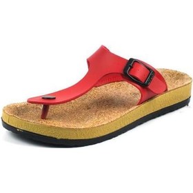 Resim Muya 17175 Mantar Parmak Arası Kadın Terlik Kırmızı 