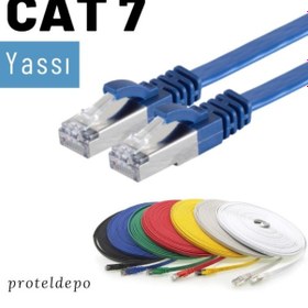 Resim Irenis CAT7 Kablo Yassı FTP Ethernet Network LAN Ağ Kablosu, 3 M-Sarı 