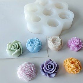 Resim 3D Gül & Şakayık Silikon Kalıplar DIY Mumlar, Kokulu Sabunlar ve Reçine El Sanatları için - El Yapımı Kristal Epoksi Döküm Araçları 
