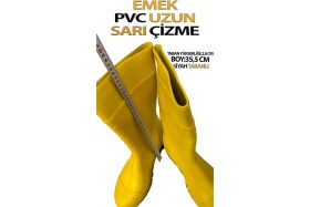 Resim Emek Pvc Uzun Çizme Sarı Tabanı Siyah 43 Numara 