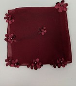 Resim Hobigram Bordo Çiçek Desenli Lüx Halay Mendili 1 Adet – Kına Eğlence Aksesuarı, Şık Tasarım, Kadın Aksesuarı 