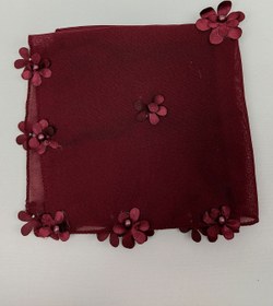 Resim Hobigram Bordo Çiçek Desenli Lüx Halay Mendili 1 Adet – Kına Eğlence Aksesuarı, Şık Tasarım, Kadın Aksesuarı 