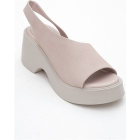 Resim Luvishoes Luvi Shoes Roy Taş Cilt Hakiki Deri Kadın Dolgu Topuklu Sandalet Taş 