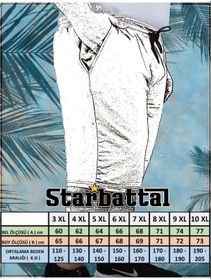 Resim Starbattal Erkek Büyük Beden Penye Şort Nautical 24630 Saks-Saks Saks Mavisi 