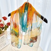 Resim Kadınlar için şık Bohem tarzı atkı, Çam Ormanı Baskısı, Şeffaf Polyester, Nefes Alabilir ve Güneş Korumalı, Plaj ve Hediye Verme için Mükemmel, Plaj Şalı | Bohem Atkı | Hafif Atkı 