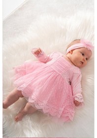 Resim Kız Bebek Mevlüt Elbisesi Gelinlik Fransız Dantelli Mevlit Takımı Bebek Mevlütlük Seti Stl6839 