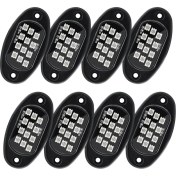Resim Rgb Kaya Işıkları, Uygulama Kontrolü Yanıp Sönen Müzik Müziği Su Geçirmez Tekerlek Iyi Işık, 8 Pods (Yurt Dışından) 