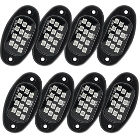 Resim Rgb Kaya Işıkları, Uygulama Kontrolü Yanıp Sönen Müzik Müziği Su Geçirmez Tekerlek Iyi Işık, 8 Pods (Yurt Dışından) 