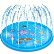 Resim Gençler & Yetişkinler için Renkli PVC Sıçrama Oyun Matı - Deniz Hayvanı Tasarımlı Etkileşimli Açık Hava Su Püskürtme Pedi, Arka Bahçe veya Park için Eğlenceli Sıçrama Yok Oyun Matı, Su Oyuncakları 