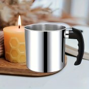 Resim 1 Adet 44oz Paslanmaz Çelik Mum Tenceresi, Mum Yapımı İçin Ocak Balmumu Eritme Tenceresi, DIY Balmumu Eritme Mum Yapımı Araçları İçin Isıya Dayanıklı Saplı Balmumu Eritme Tenceresi 
