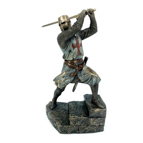 Resim Kılıcıyla Savaşan Orta Çağ Tapınak Şövalyesi Biblo 