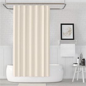 Resim Banyo Perdesi - Tek Kanat Duş Perdesi, Polyester Kumaş Duşakabin Perdesi 180X200 cm Küvet Perdesi 