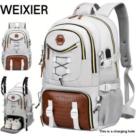 Resim WEIXIER Yeni Çok Fonksiyonlu Erkek Moda Çantası Sırt Çantası Kısa Seyahatler İçin, Çok Cepli ve Geniş Kapasiteli İş Seyahati Sırt Çantası, Dizüstü Bilgisayar Alabilir, Büyük Kapasiteli Basit Günlük Omuz Çantası Çok Amaçlı Öğrenci Sırt Çantası Okul İş Gecelemesi için Uygun, Arkadaşlar Aileye Hediye Tatil Doğum Günü Hediyesi 