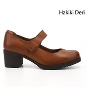 Resim GÖNDERİ(R) Kadın / Kız Taba Antik Kalın Topuklu Mary Jane Hakiki Deri Ayakkabı 