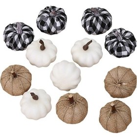 Resim Dolıty Yapay Kabaklar Şükran Günü Siyah-beyaz-çuval-bezi " 