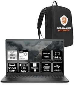 Resim Dell Vostro 3530 I7 1355U 64Gb Ram 1Tb Ssd 15.6'' Fhd W11H Taşınabilir Bilgisayar & Per4 Çanta 