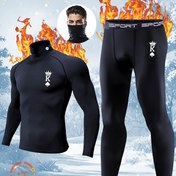 Resim 2'li Erkek Termal İç Giyim Isıtmalı Peluş - 24 Saat Sıcak Tutan, Yüksek Yaka Kayak & Kar Sporları İç Giyim, Tam Boy Kapsama, Slim Fit Kayak, Snowboard, Kışlık Dış Mekan Aktiviteleri İçin - Soğuk Hava, Kışlık İç Giyim, Şık Tasarım İçin İdeal 