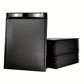 Resim 20 adet Siyah Kabarcıklı Posta Torbaları, 15.24x22.86cm/20.32x27.94cm/25.4x35.56cm Nakliye Posta Torbaları, Kendinden Yapışkanlı Şeritli Plastik Nakliye Çantaları, Butik, Kozmetik ve Giyim için Posta Torbaları 