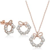 Resim 925 Ayar Gümüş İnci Kurdele Kadın Set 