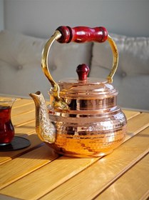 Resim Ahşap Saplı Bakır Demlik Bakır 