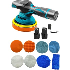 Resim Tekno Trust Orbital Kablosuz Akülü Lityum 2x Batarya 6 Devir Ayarlı Detay Pasta Cila Zımpara Polisaj Makinesi 