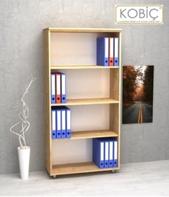 Resim Kobiç Dosya Dolabı Açık Raflı 80x35x150 Cm Meşe 
