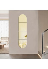 Resim Oval Kenar Pleksi Kare Ayna 30x120cm - Gold Diğer 