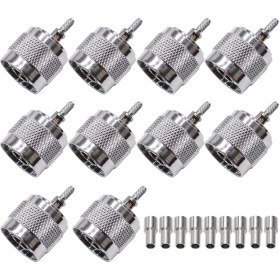 Resim Sones Rg316/rg174/lmr N Tipi Fiş Konnektörü İçin 10 Adet Nj-1.5 Düşük Kayıplı Rf Koaksiyel Konnektör 