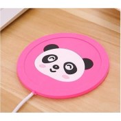 Resim Velina Home Bardak Altı Isıtıcı Pembe Panda, USB Isıtıcılı Masa, Oto ve Kamp Bardak Altlığı 