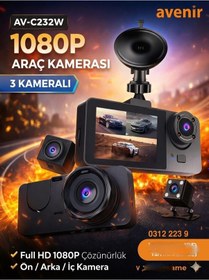 Resim Avenir Av C232 W 3 Kameralı 1080p Wifi Araç Kamerası 