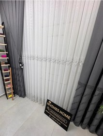 Resim Nivemeshome Eylülzade Gümüş Detay 1/3 Pileli Tül Perde Apm 400x280 