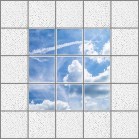 Resim Gök Panel 60 x 60 LED Panel Aydınlatma Desenli 3x3 9'lu Grup 46511156SA 
