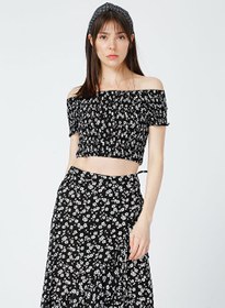 Resim Aeropostale Çiçek Desenli Kadın Siyah Bluz 