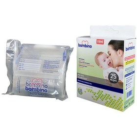 Resim Bambino T080 Anne Sütü Saklama Poşeti 25 Adet 
