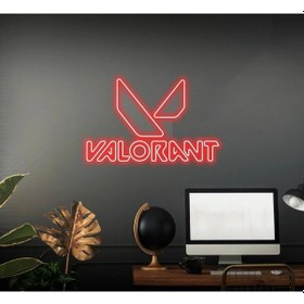Resim Valorant Yazılı Ve Şekilli Neon Tabela Kırmızı 