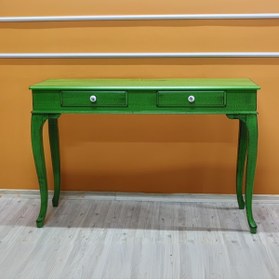 Resim Evim Hizmet 120 Cm Çekmeceli Yeşil Eskitme Dresuar Makyaj Masası 