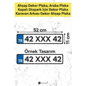 Resim Karbonsoft Kişiye Özel Ahşap Dekor Plaka, Karavan Arkası, Otopark, Araba Plaka, Isimli Plaka, Aksesuar Plaka 