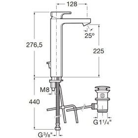 Resim Roca Lavabo Bataryası , L90, Yüksek, Krom, A5a3g01c00 Gri 