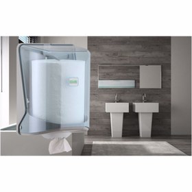 Resim KG-GOLDPAPER Şeffaf Mavi Içten Çekmeli Kağıt Havlu Banyo Ve Mutfak Aparatı Dispanseri 