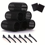 Resim Kadınlar için 6-Pack Kendi Kendine Tutunan Saç Curleri, Magic Tape ile Manuel Saç Ruloları, Tüm Saç Tipleri için Kolay DIY Curling Araçları, Salon Kalitesi Saç Stil Aksesuarları 