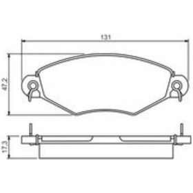 Resim Bosch Fren Balatası On Wva 23205 Peugeot P206 1.4 1.4hdı 1.6 98- 130.7x47.6x18mm 