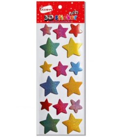 Resim Ticon 3d -5 Yıldız Şekilli Puffy Sticker 177556 