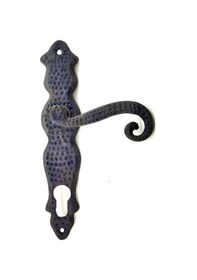 Resim Antika Tarz Dekoratif Pirinç Ferforje Oda Kapı Kolu - 210x43 Mm, Oksit Tg-v 5542 