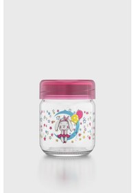 Resim Renga Dolce Desenli 210 Ml Silikon Contalı Cam Mama Kavanozu 222003 Fuşya 