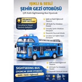 Resim Farbu Oyuncak Sesli Işıklı Sürtmeli Büyük Boy Eğitici Oyuncak Araba Gezi Otobüsü 