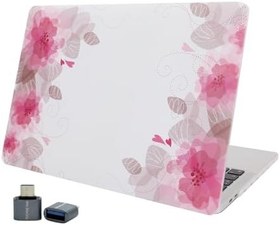 Resim McStorey MacBook Air M1 Kılıfı 13 İnç A2337 A2179 A1932 Uyumlu Sert Kapak Hard Case Koruyucu Kılıf MacBook Air 13 İnç Kılıfı Çizilme ve Darbe Koruyucu UV Baskılı Yaprak Çiçek Desenli Pembe 